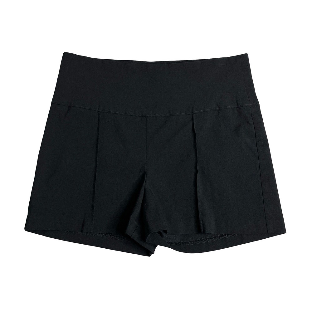 Madrag Shorts Womens L Black High Rise Pull On Stretch Pleated Dressy 3" Inseam